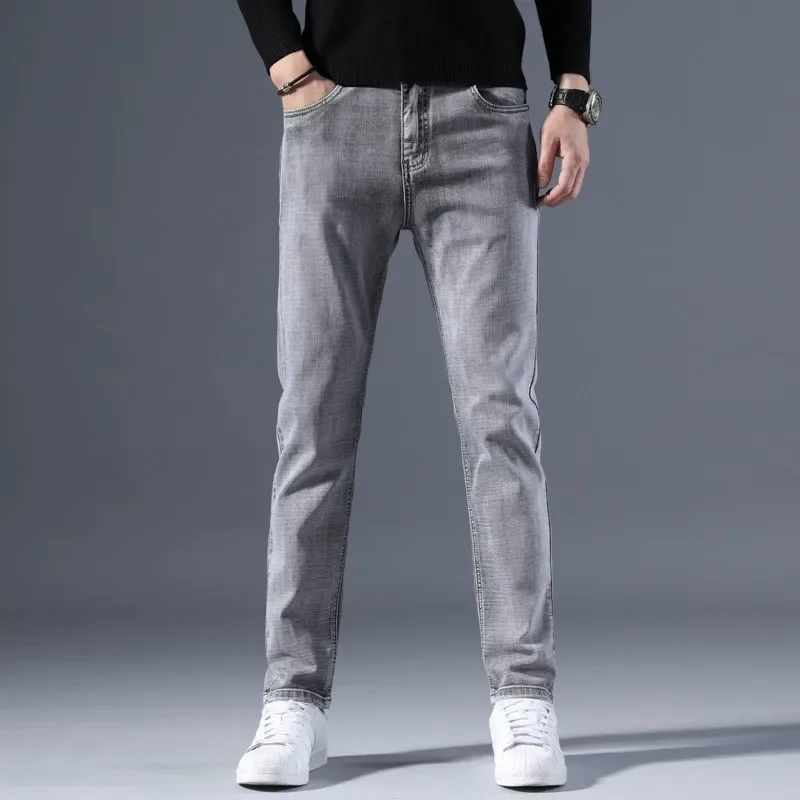 

2024 Sulee Brand New Classic Men's Blue Jeans Advanced Stretch Loose Straight Cotton Denim Trousers Male Brand Pants Plus Size