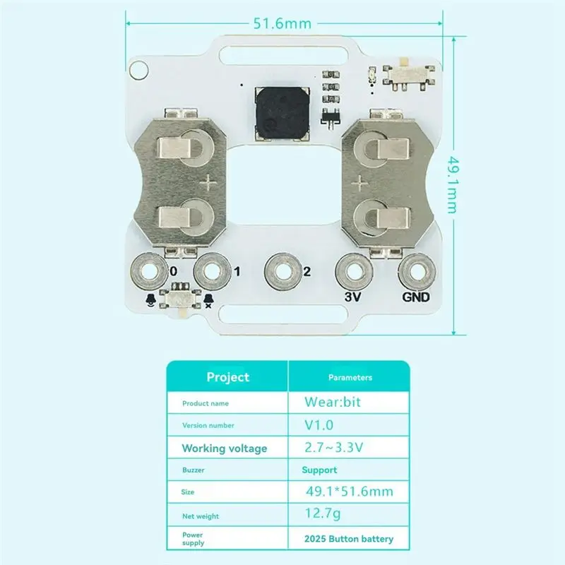 Wearbit Watch Strap Kit for Microbit V2 Programmable Development Board DIY Programming Kit for Microbit V2-ABVP