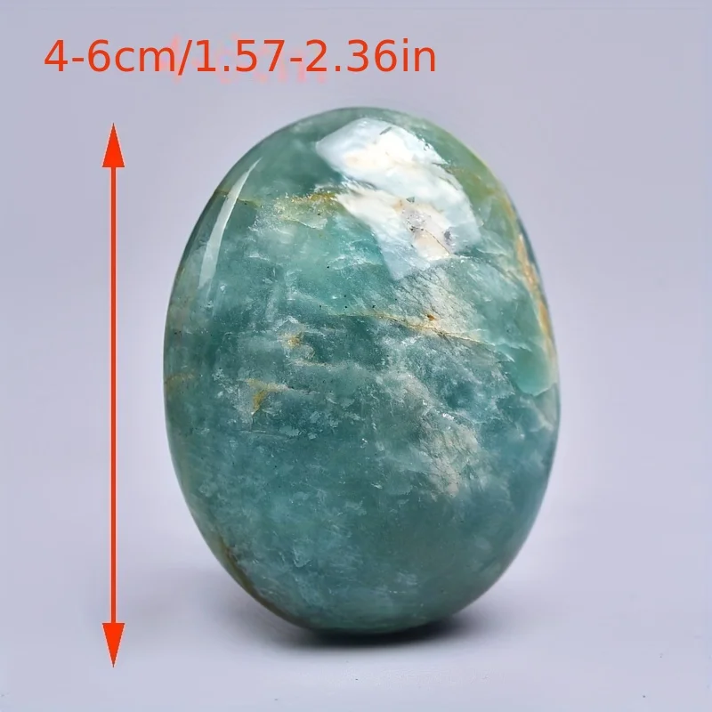 Natural Crystal Amazonite Palm Stone Light Green Hand-Held Crystal Gemstone for Home Decor and Aquarium Accessory