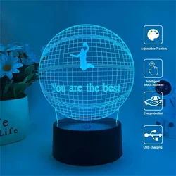 1pc  Basketball 3D Night Light, 3D Optical Illusion Lamp With Touch, 7-Color Changing Ambient Light For Bedroom