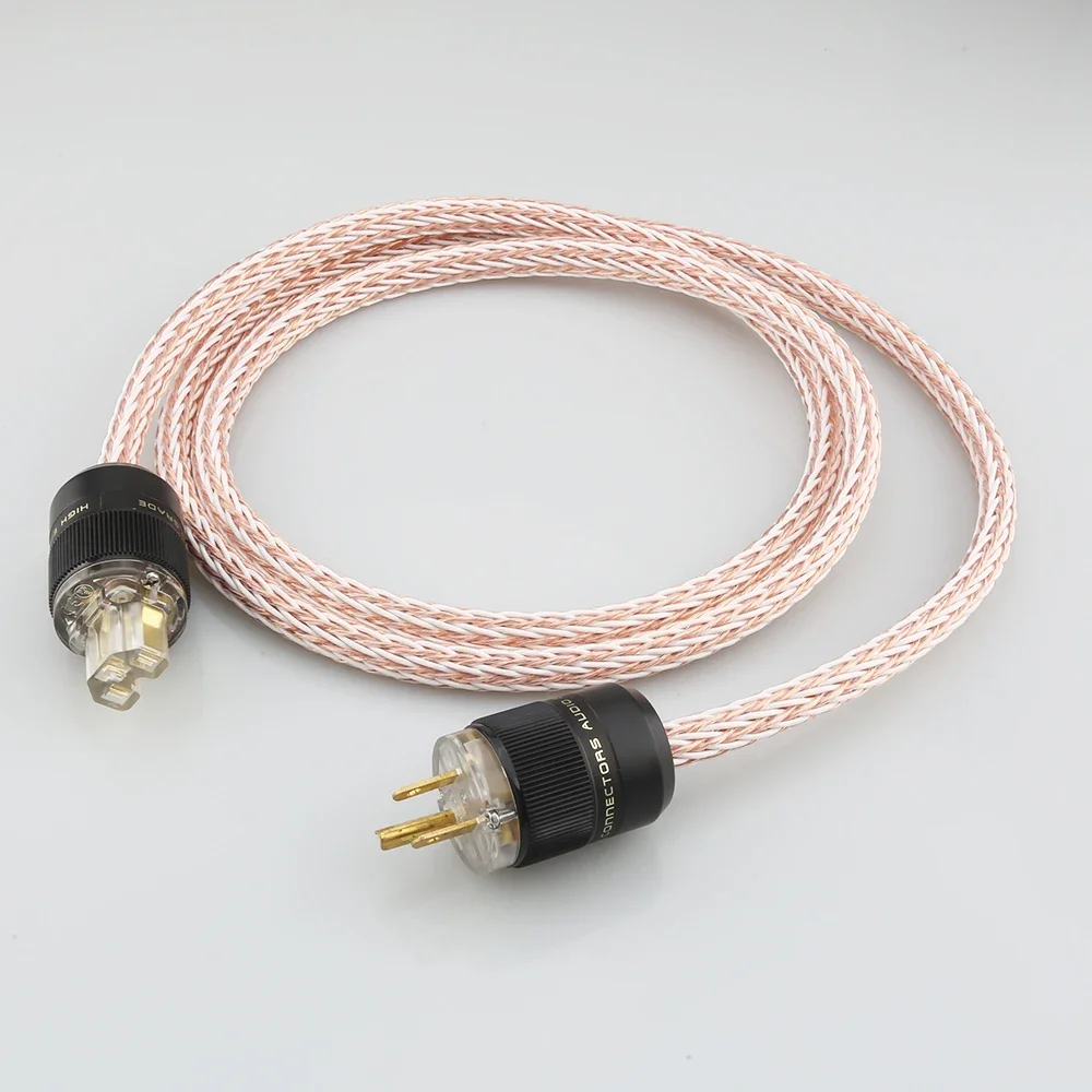 HIFI 12TC Power Cable High Quality 6N OCC Hifi Power Cord with US Plug for Amplifier DVD Mulitimedia