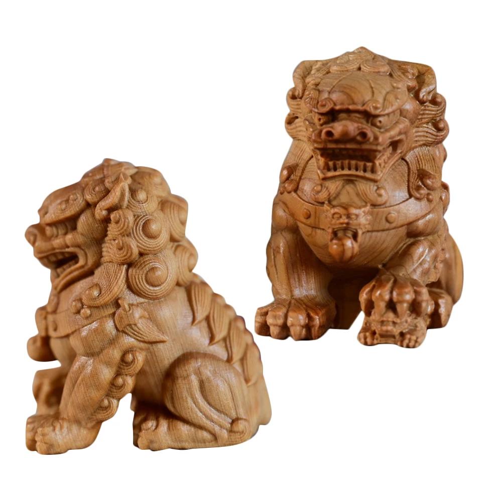 

Lion nament Statue Home Decor Statue Woodcarving H made Crafts Office Wooden naments For The Home Living Room Wooden Animal