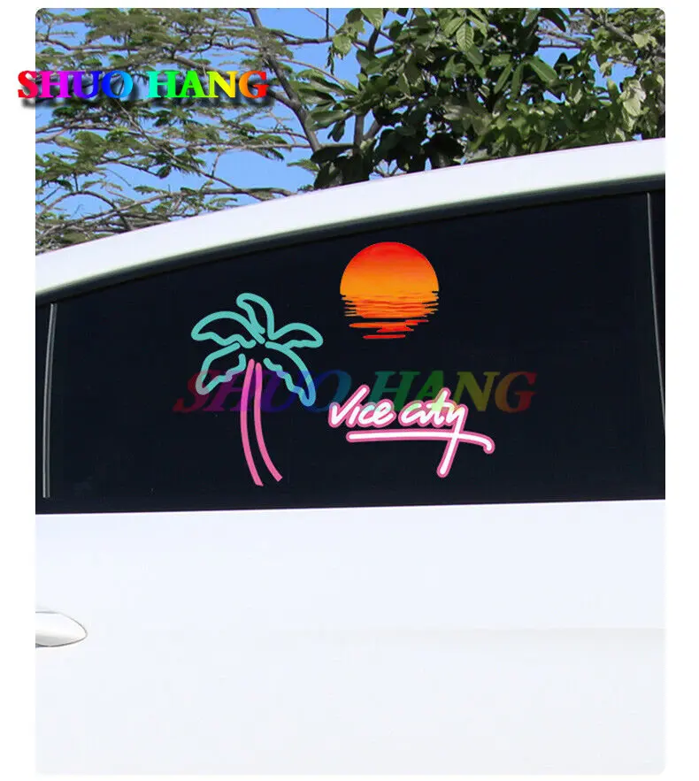 4 Pcs/Set Decal Stickers GTAs Vice City Video Game Vinyl Car Truck Window Scratch Car Sticker  Car Accessories