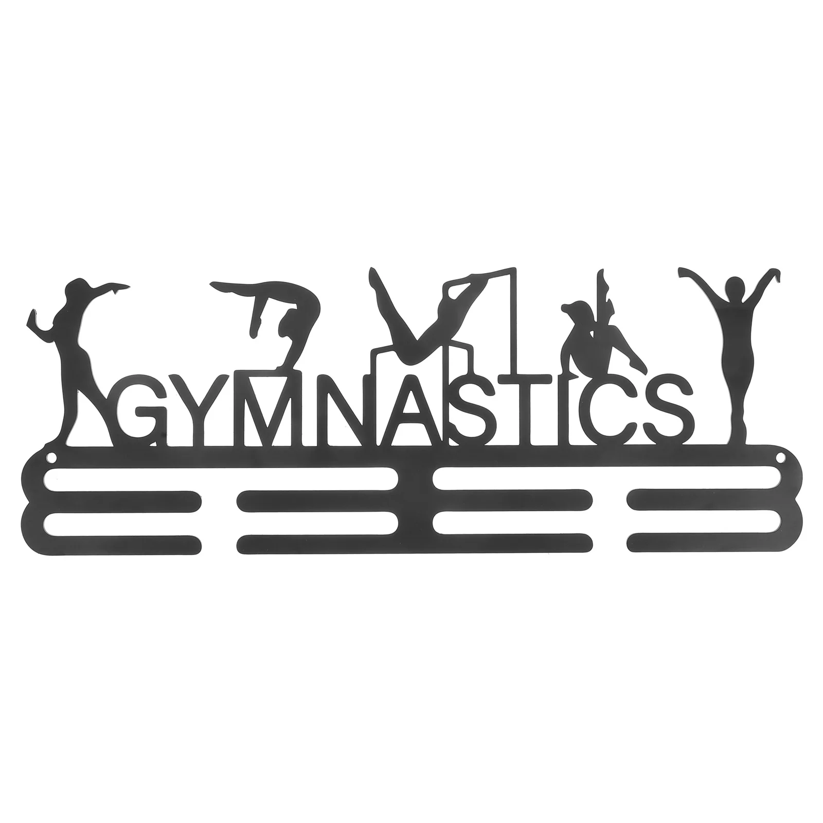 

Stainless Steel Gymnastics Medal Hanger Display Black Sports Award Holder Competition Ribbon Rack Wall Mount Metal Shelf