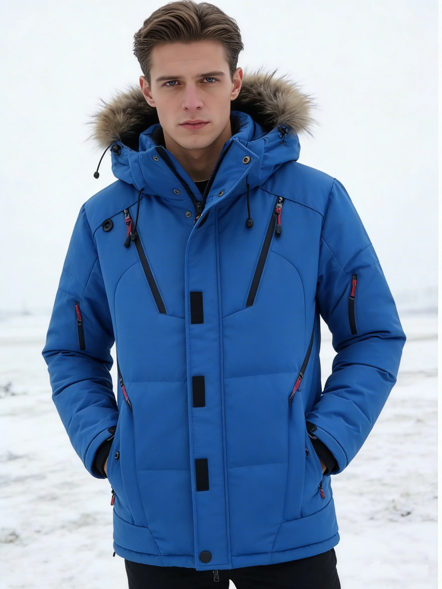 

-20 Degree Down Jacket Male Winter Parkas Men White Duck Down Jacket Hooded Outdoor Thick Warm Padded Snow Coat Oversize S-5XL