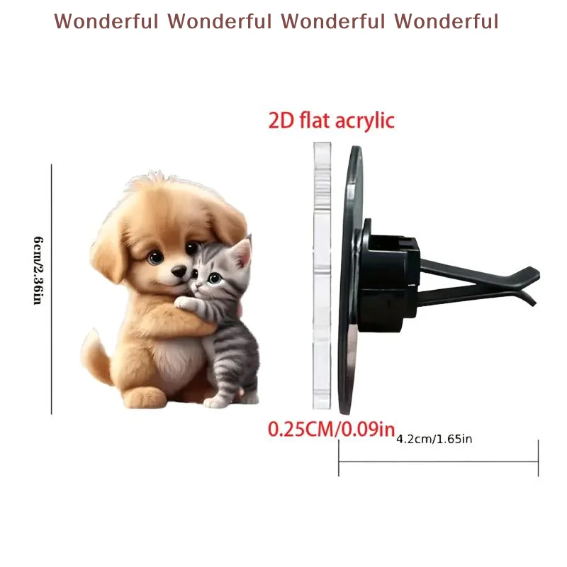 Cute Cat Aromatherapy Car Perfume Clip Auto Air Conditioning Vent Long Lasting Freshener for Vehicle and Office