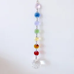 1PCS Crystal Suncatcher Ball Prism Pendant Chakra Colors Octagon Beads Rainbow Maker Hanging Home Decoration