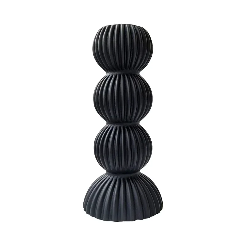 

Medieval black and white ceramic candle holder, living room model room, desktop ornament, bedroom, niche high-end sense