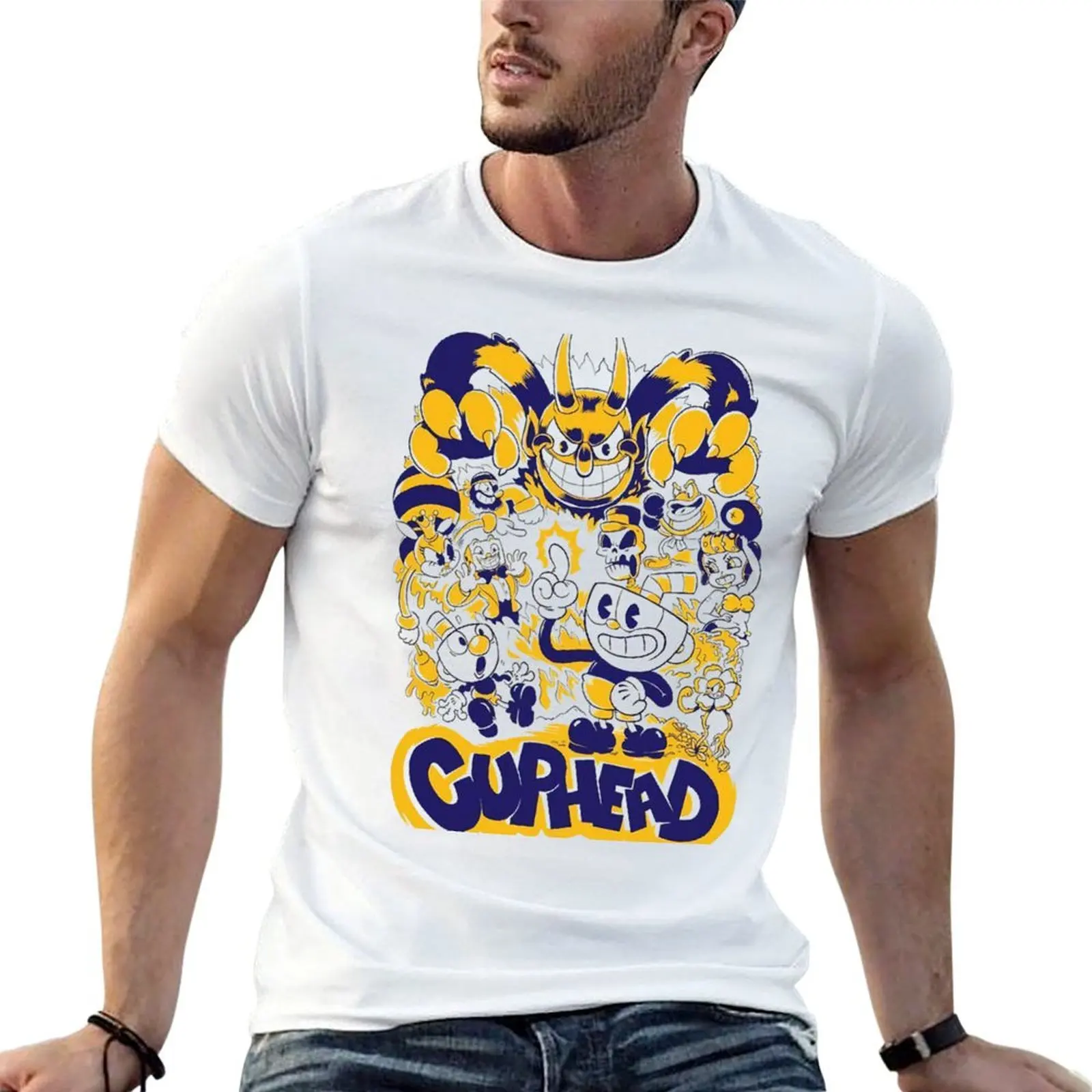 The Cuphead Vintage T-Shirt Retro Style Print Casual Top