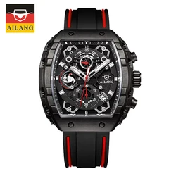AIALNG Tonneau Case Men Watch Top Brand Luxury Waterproof Quartz Watches For Men Sport Chronograph Wristwatch Men Clock Relogio