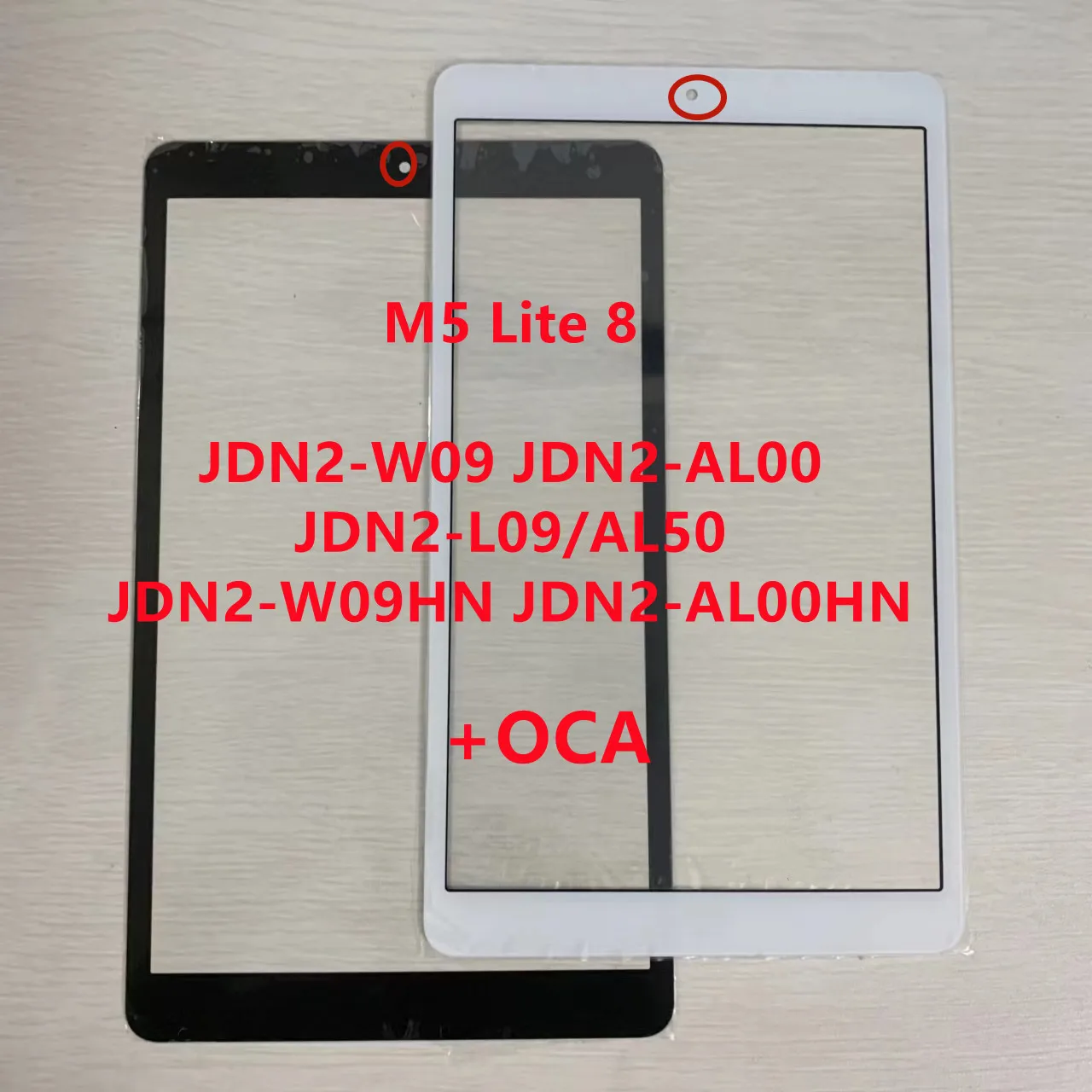 

New For Huawei Mediapad M5 Lite 8 JDN2-W09 JDN2-AL00 JDN2-L09/AL50 JDN2-W09HN/AL00HN Touch Screen Front Cover Lens Panel +OCA