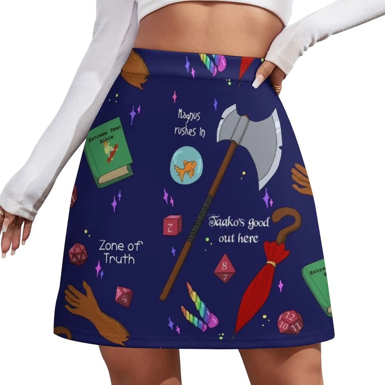 

TAZ Pattern in Blue Mini Skirt womens clothing summer skirts korean style clothes women 2026