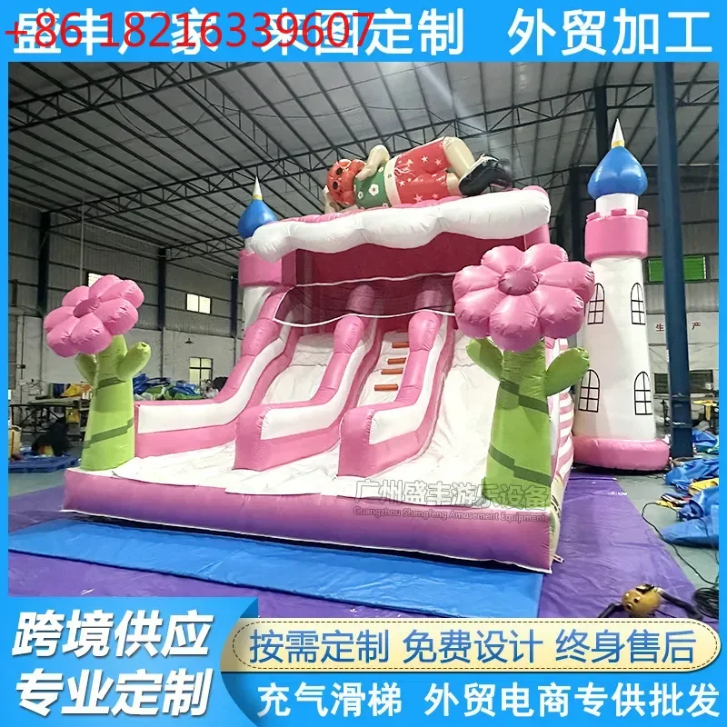 Large Inflatable Slide Castle Bouncing Bed Outdoor Water Park Play Structure for Kids Adults Fun Activity Center