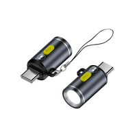 Portable Type-C Mini Flashlight Phone Keychain USB-C Electric Torch Nightlight Table Lamp For Riding Sports Outdoor Camping