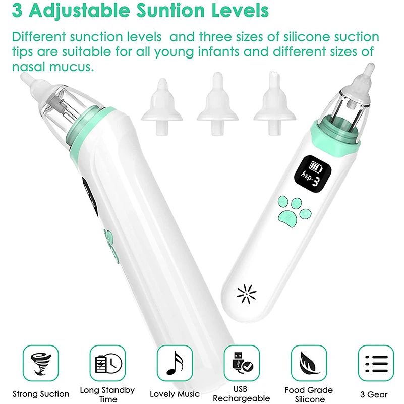 Electric Baby Nasal Vacuum Cleaner Infant Nasal Aspirator Newborn Hygiene Kit Mucus Runny Nose Inhaler Kids Healthy Care Stuff