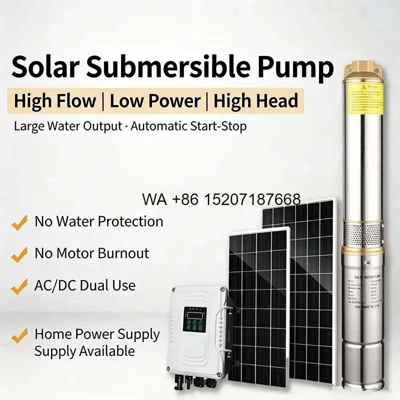 Wmwmnu for High Lift Off Grid Solar Powered Stainless Steel Borehole Pump Multistage High Pressure Submersible Water Pump for