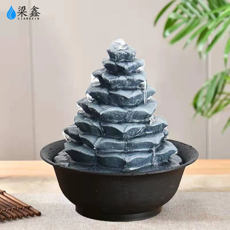 Wind and water tea table flowing ornaments circulating water system landscape desktop lucky office luxury opening gifts