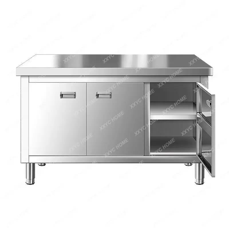 

304 integral welding extra thick stainless steel door workbench kitchen cabinet kitchen console HZ