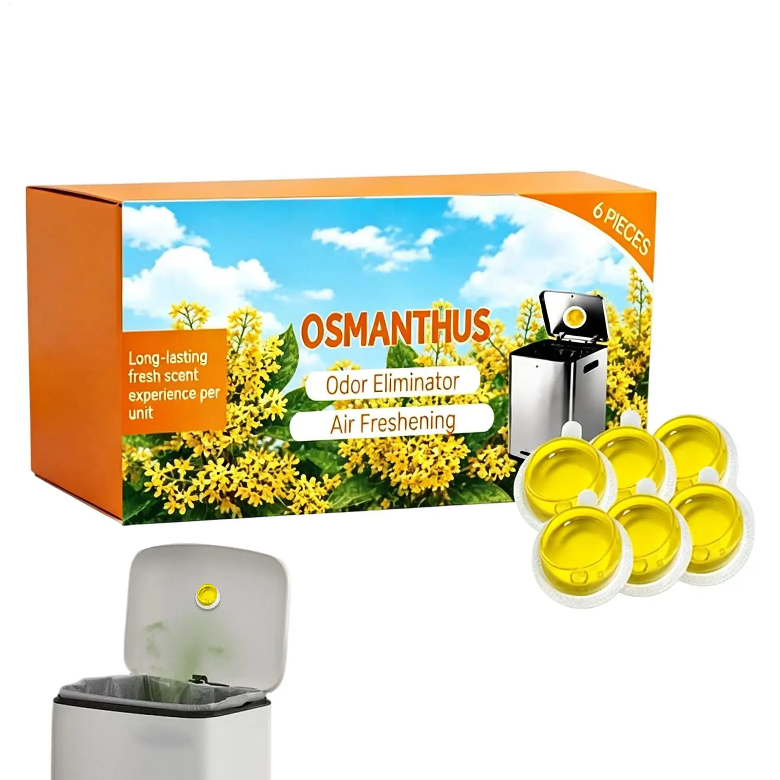 6PCS Trash Freshener Long Lasting Eliminating Scented Fragrance Trash Can Air Freshener for Home House Apartment Kitchen