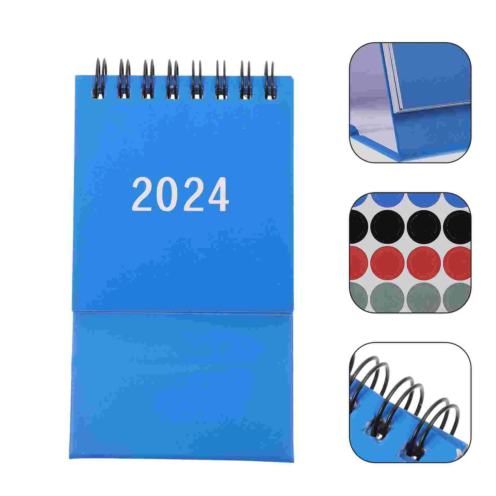 Mini-bureaukalender 2024, eenvoudige desktopplanner (Morandi Black) (20239- 202412 ) Kantoordecoratie Kleine kalenders Decoratief