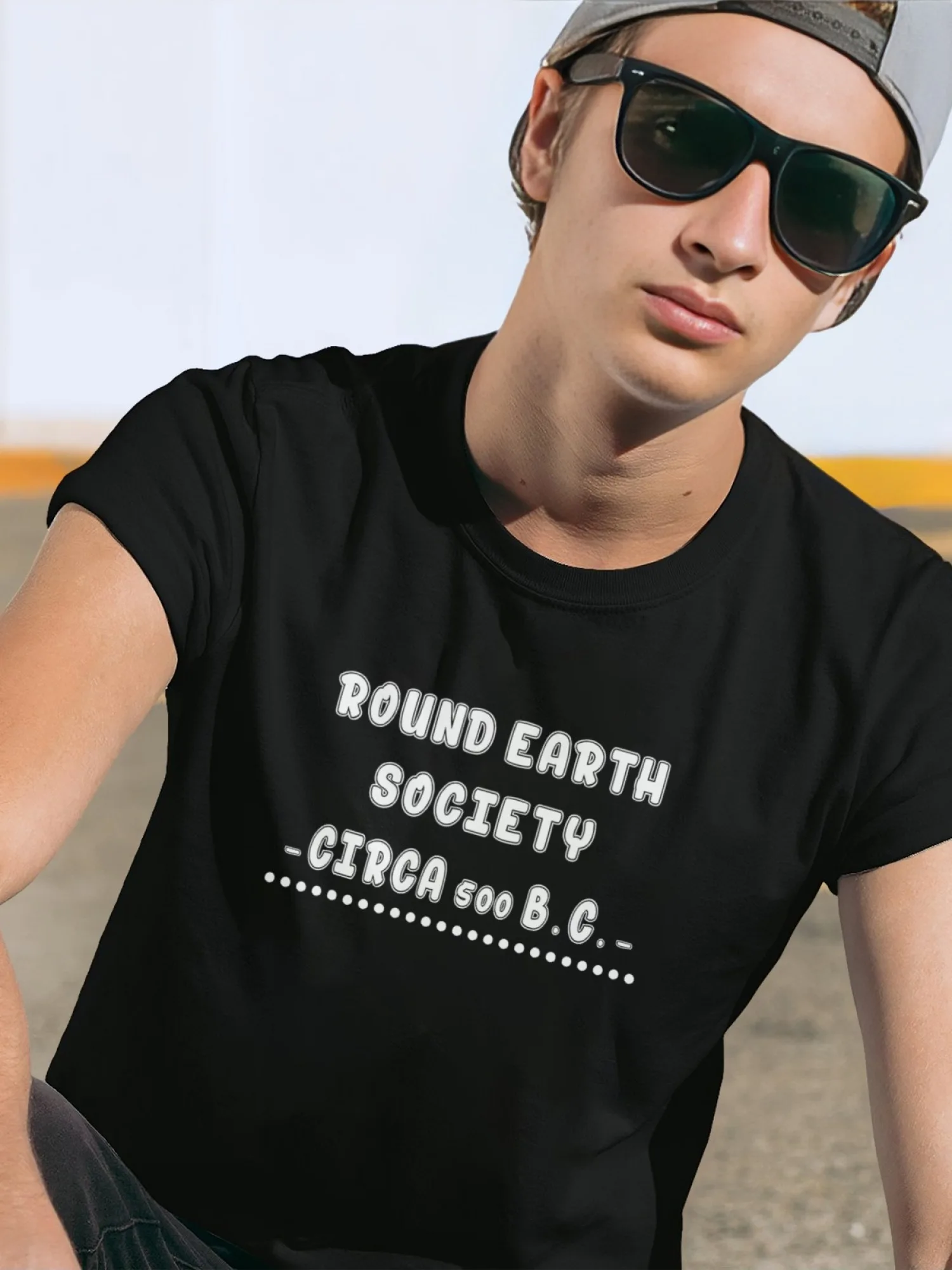 Summer Men's Front Printed Short Sleeve T-Shirt Top Comfortable Breathable Fabric Casual Sports Style Earth Society