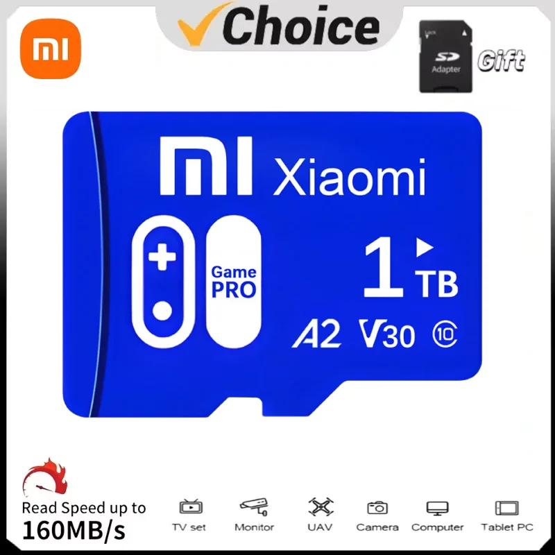 샤오미 2TB 메모리 카드, V60 4K 마이크로 TF SD 카드, 방수 SD 카드, 1TB, 512GB, 256GB, 128GB, 휴대폰 컴퓨터 카메라용, 직송