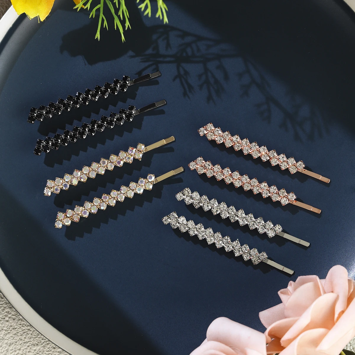 8PK One Clip Strass Haarspange Set Mode Pony Haarspangen Haarspangen für Frauen Mädchen Haarnadeln Kopfschmuck Schmuck als Geschenke