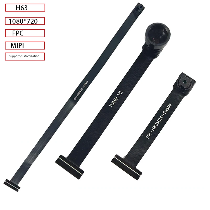 1MP 1280*720 H63 moduł kamery 80 stopni MIPI SPI DVP 24/28 interfejs pinowy 1/4 obiektyw 52/70/200MM długość