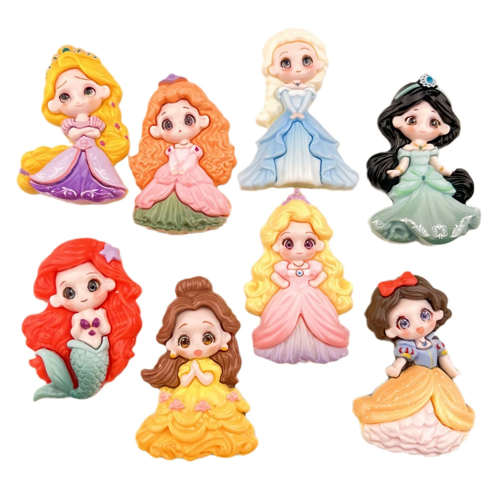 2 pezzi di grande carta Disney Princess cabochon in resina con retro piatto accessori in resina fai da te adesivo portachiavi materiale forniture artigianali