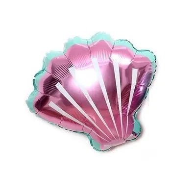 Ocean fish shaped shell aluminum film balloon macaron powder scallop aluminum foil balloon beach party decoration