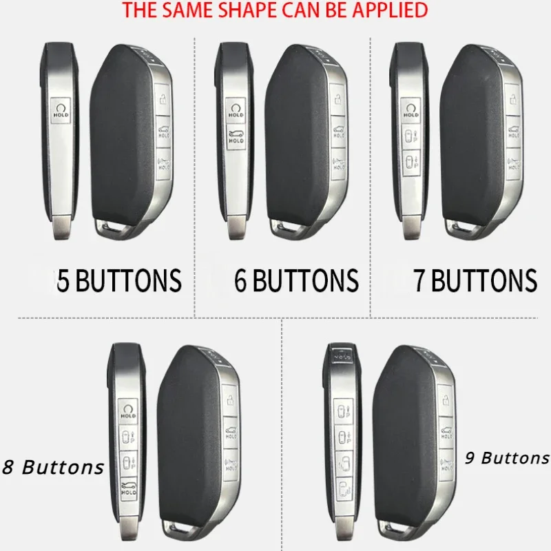 9 Buttons Alloy+ Leather Car Key Case Cover for Kia Ka4