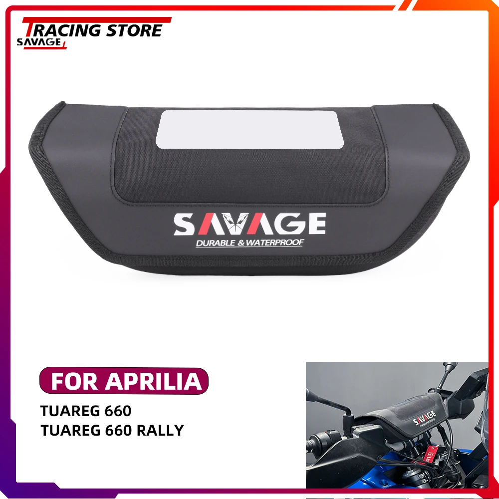 

Motorcycle Handlebar Handle Bar Bag For Aprilia Tuareg 660 Rally Waterproof StorageTool Travel With Navigation Touchscreen Phone