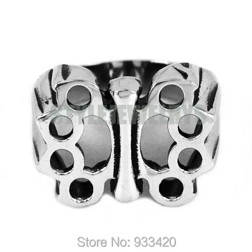 Wholesale Knuckles Boxing Glove Skull Ring Stainless Steel Jewelry Classic Motor Biker Men Ring Wholesale 436B
