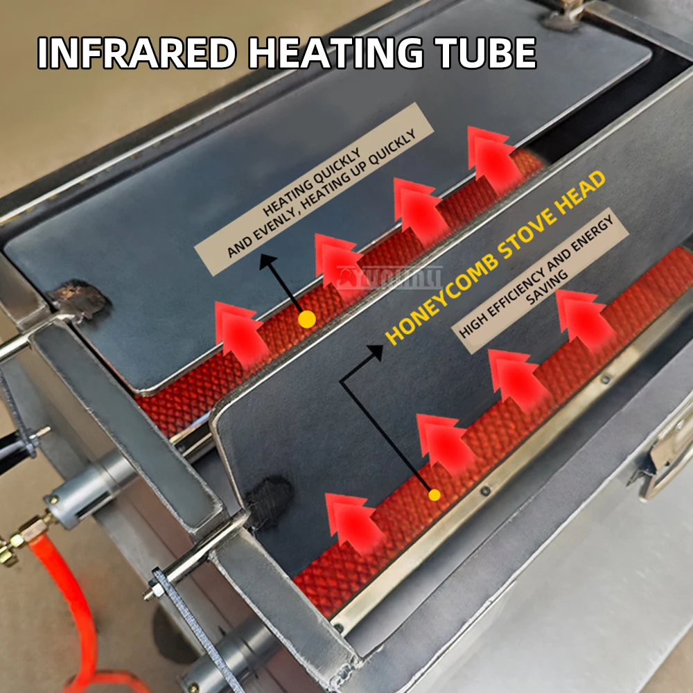 Hand Operated Shaobing Baking Machine Reversible Griddle Cake Maker Gas Oven Traditional Cooking Appliance