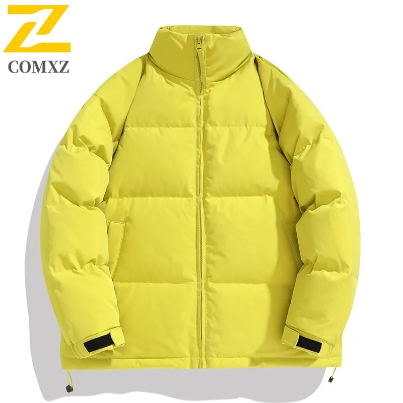 

COMXZ Premium Down Jacket New Men Outdoor Ski Windproof Warm Coat Stand Collar Street Style Lightweight Autumn Winter Jackets