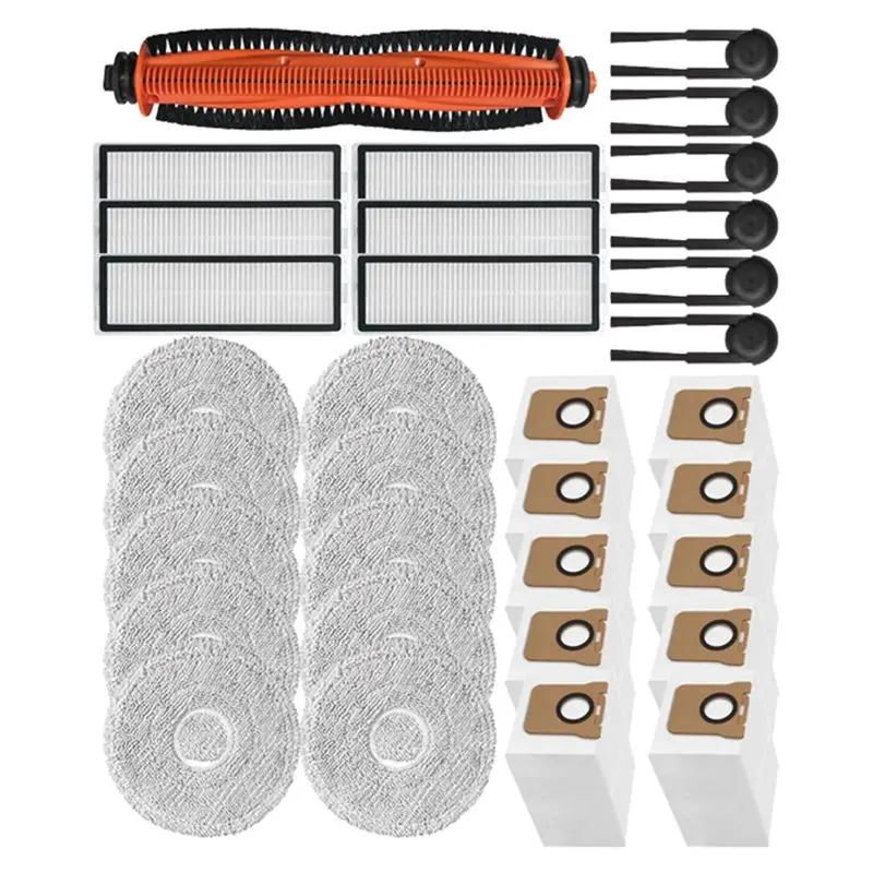 

A24R Main Brush, Side Brush, HEPA Filter, Mop Pad& Dust Bag Replacement Kit For Xiaomi For Mijia M40S OV31CN Vacuum Cleaner