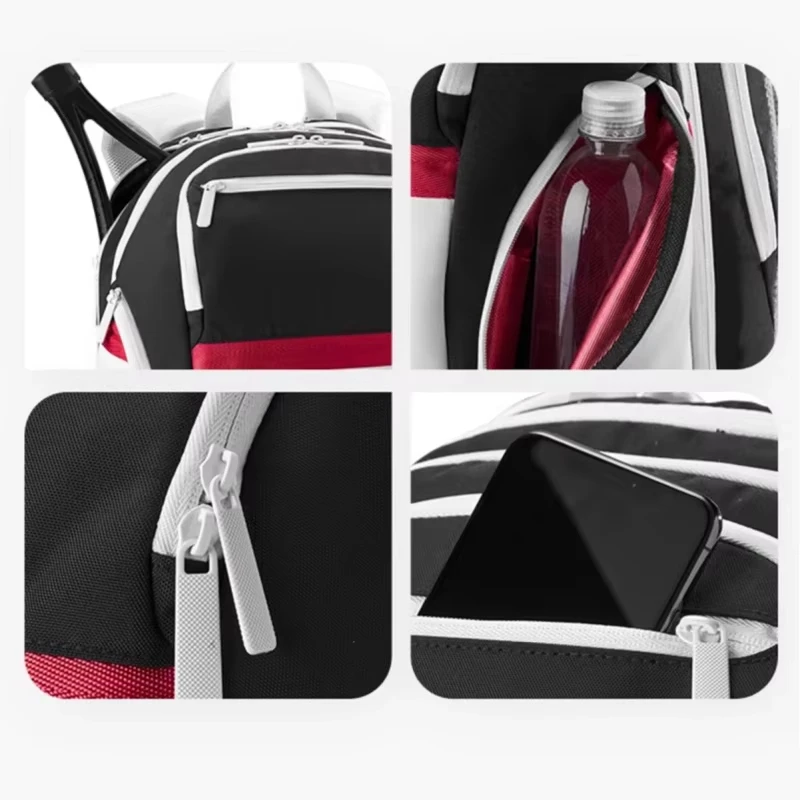 Wilson Tennis Racket Backpack COURAGE Series Multifunctional Court Sports Bag Holds up to 2 Rackets Professional Tennis Bag