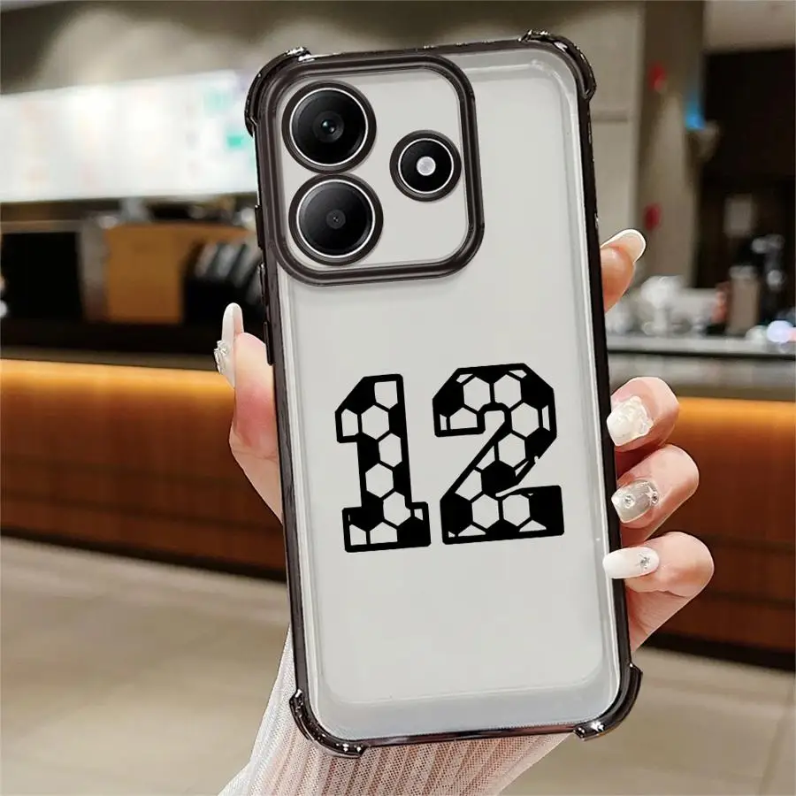 حافظة هاتف لهاتف Xiaomi Redmi Note 11s 10 Lite 14 Pro Plus 11 12 13 10 Pro 10s 9S غطاء شفاف أرقام نجوم كرة القدم #3