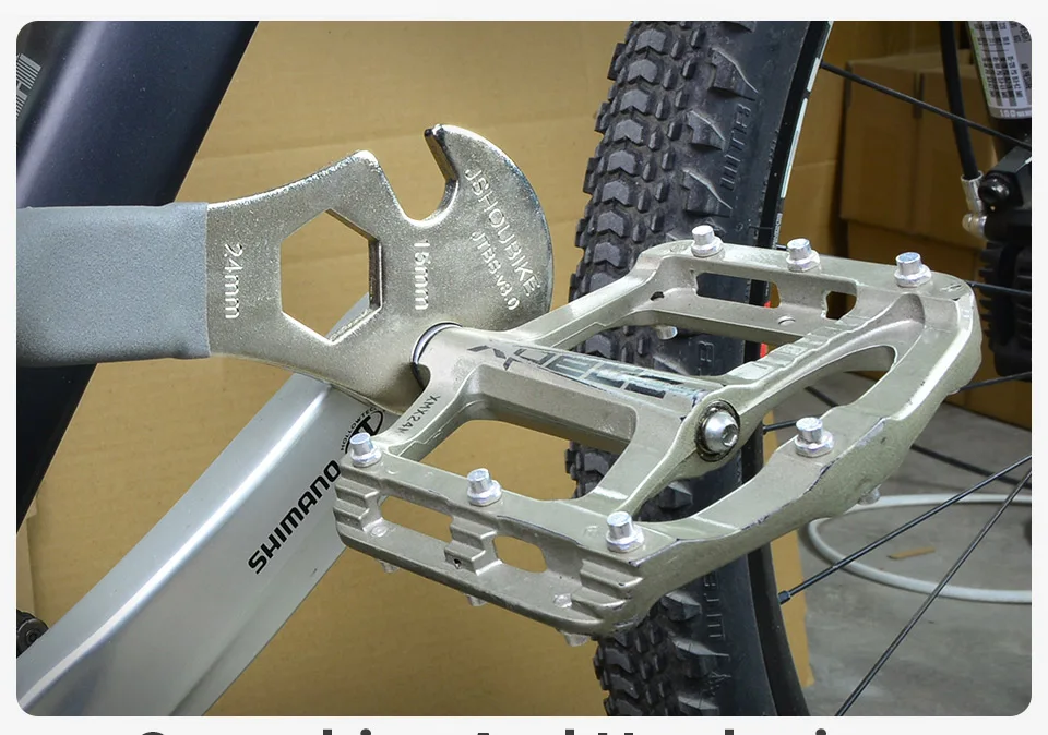 JSHOUBIKE 6/8/15 mm Fahrradpedalschlüssel Inbusschlüssel robustes, langlebiges Pedal-Demontagewerkzeug Fahrradreparaturwerkzeug für MTB Rennrad – Detail 7