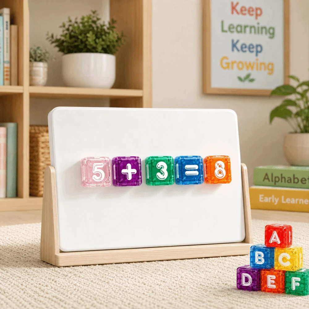 Letters and Numbers Magnetic Building Blocks Mini Interactive Letter Number Blocks Gift with Tin Box Children's Educational