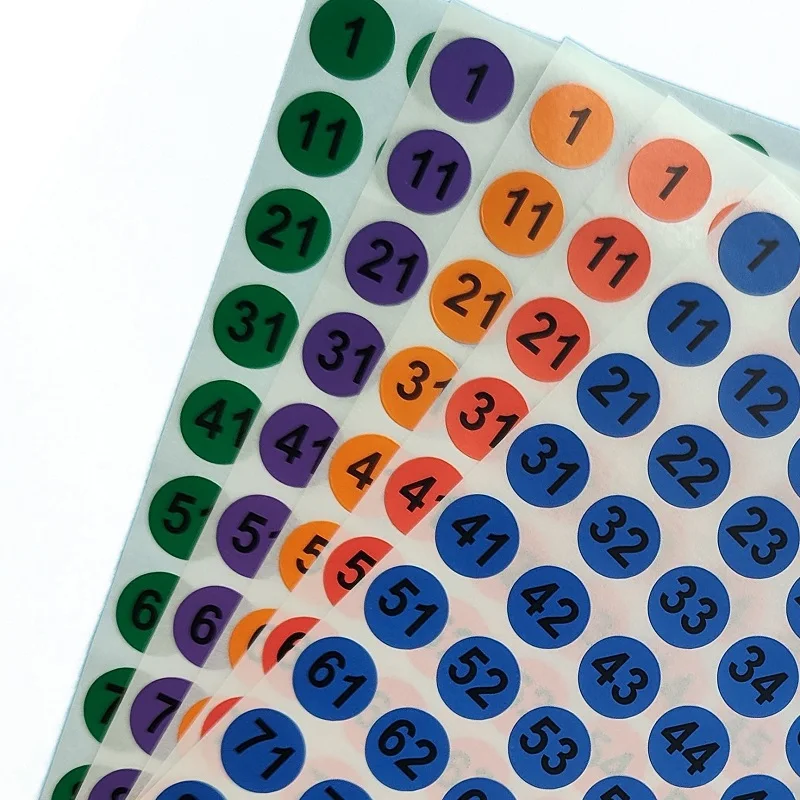 10 Sheets 1-100 Serial Consecutive Red Number Labels  1cm  Paper Number Sticker  Self-adhesive Round Sticker