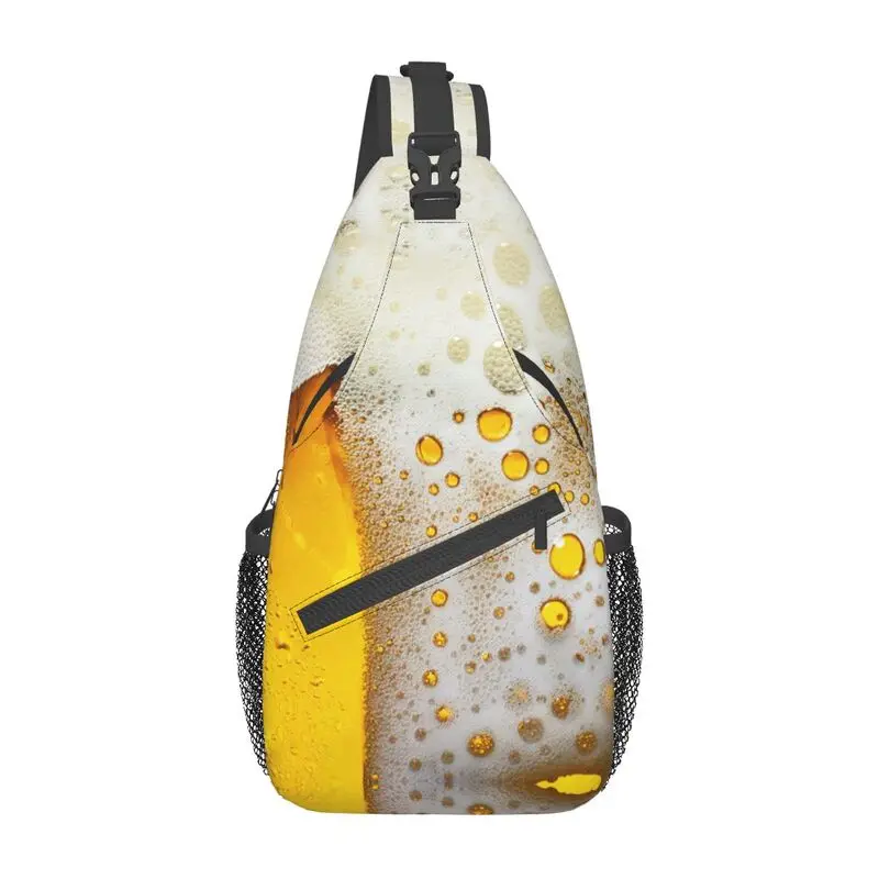 

Frothy Beer Sling Crossbody Backpack Men Custom Drinking Lover Chest Shoulder Bag for Cycling Camping Daypack