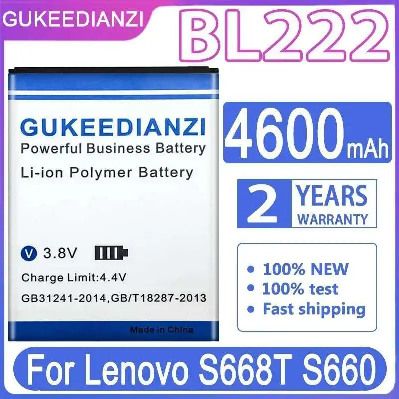 

Fast Charging Stable BL222 Mobile Phone Battery 4600Mah For Lenovo S668T S660