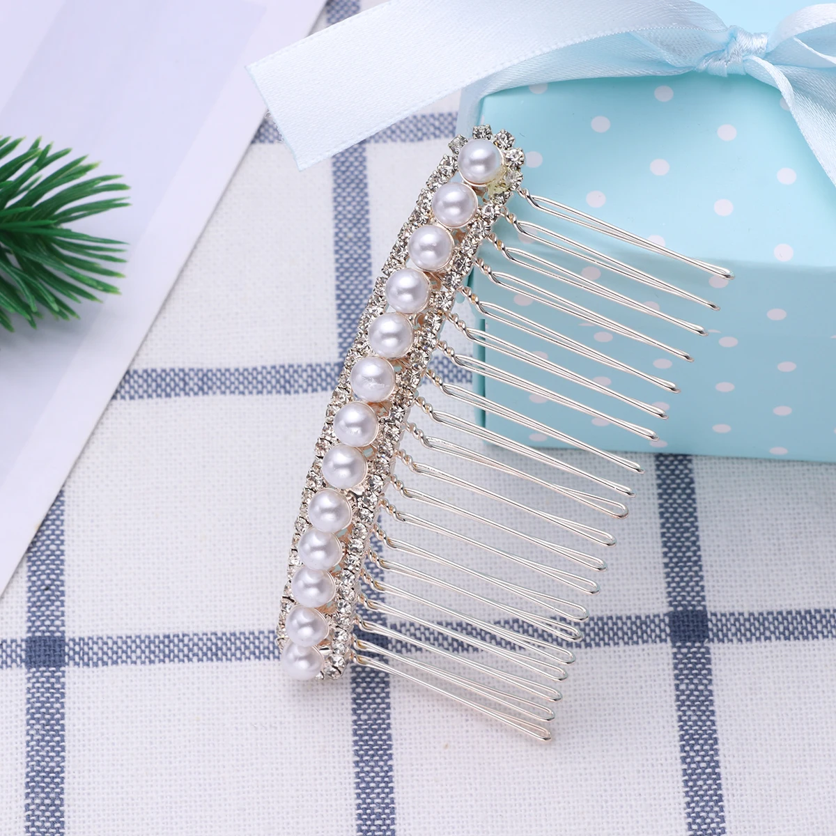 

Pearl Bow Hair Comb for Women Blow Dry Brush Accessories Wedding Combs Bridal Bride