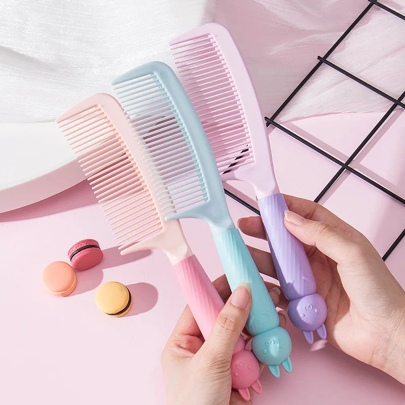 1pcs silicone gloves portable mini comb hair brush cute cartoon massage hair comb women's home anti-static straight hair comb