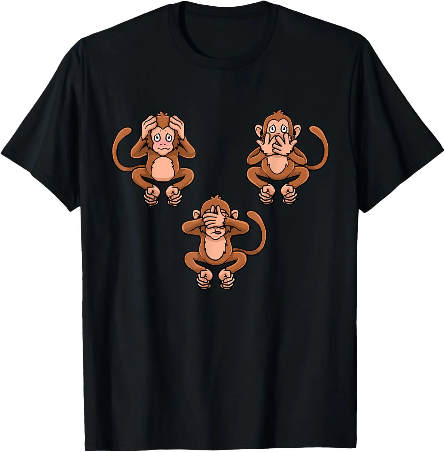 Speak Hear & See No Evil Three Monkies Wise Monkey T-Shirt