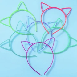 6pcs Luminous Cat Ear Headband Fluorescent Hair band Glow in the Dark For Kids Girls Birthday Wedding Party Decoration Supplies