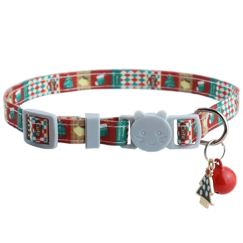 Adjustable Cat Collar Christmas Pet Collar with Bells and Bows Small Pendant Decoration To Prevent Getting Lost for Cats Puppies