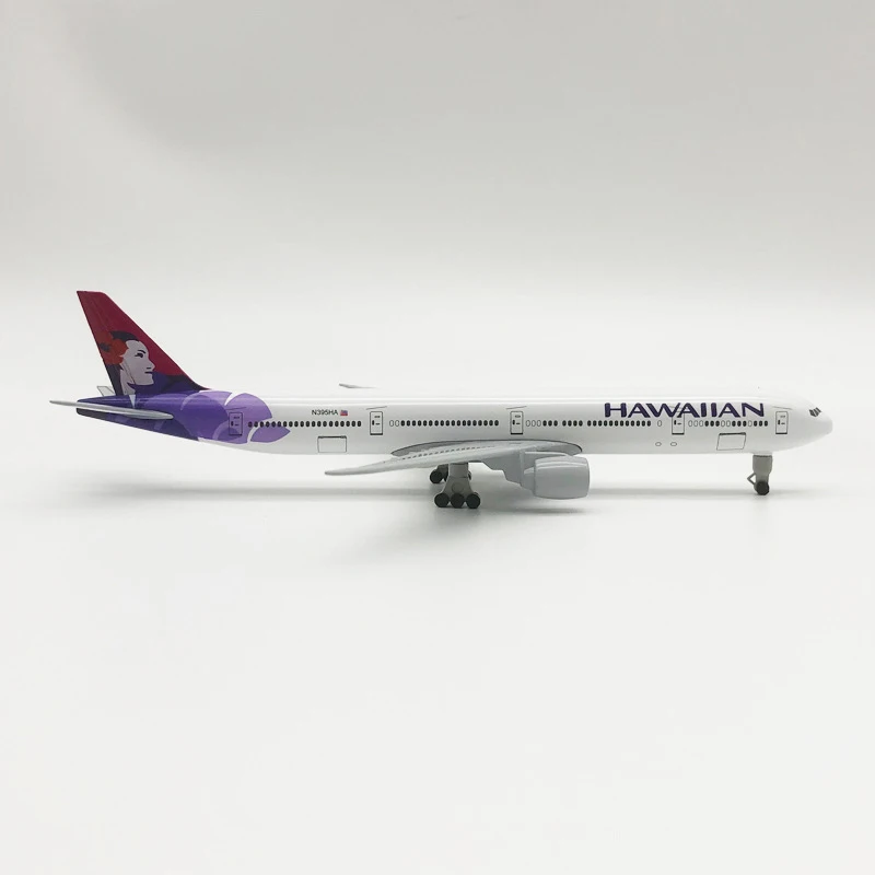 

20 см Hawaiian Airlines Boeing 777, модель самолета из сплава с шасси, детская коллекция, подарочная игрушка-самолет