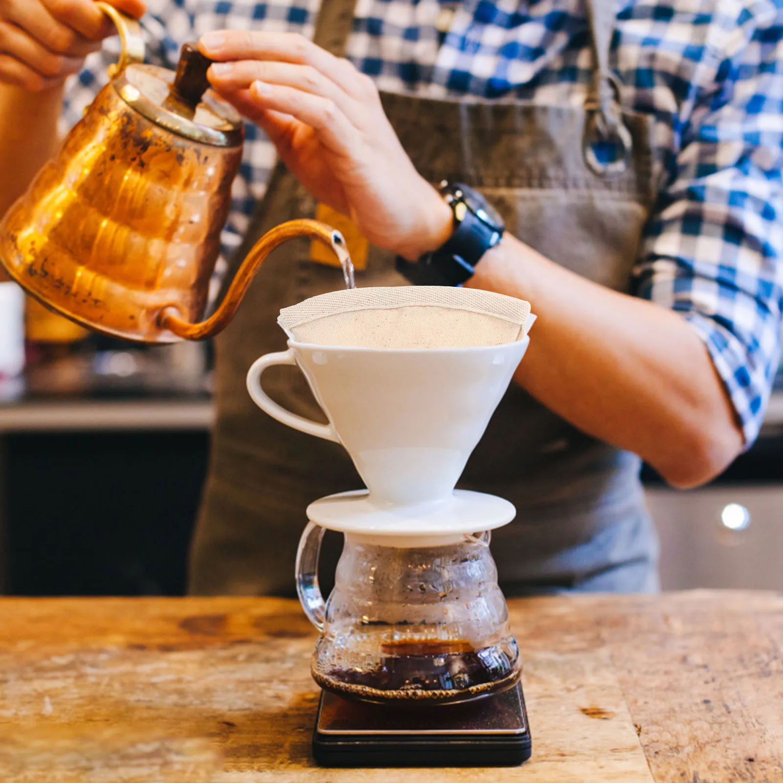 

2 шт. фильтр-мешок для кофе, многоразовый хлопковый фильтр, портативный очень большой мешок для холодного заваривания для приготовления чая, молока, кофе